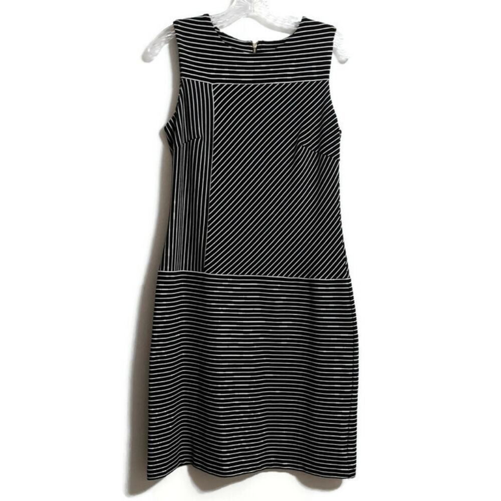 Tommy Hilfiger black and white striped shift dress sz 4 jumper